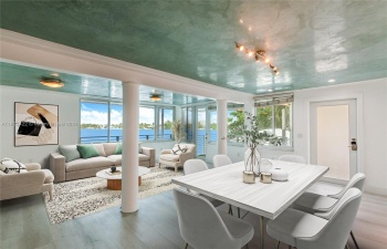 Waterfront Living/Dining virtually staged