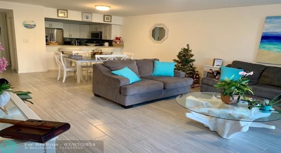 Living room and dining