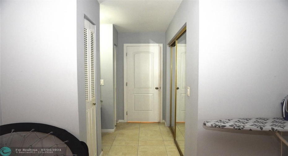 Closets on both sides & entrance to master bath
