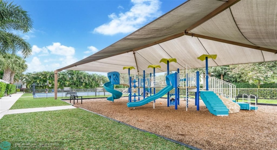Playground and basketball court