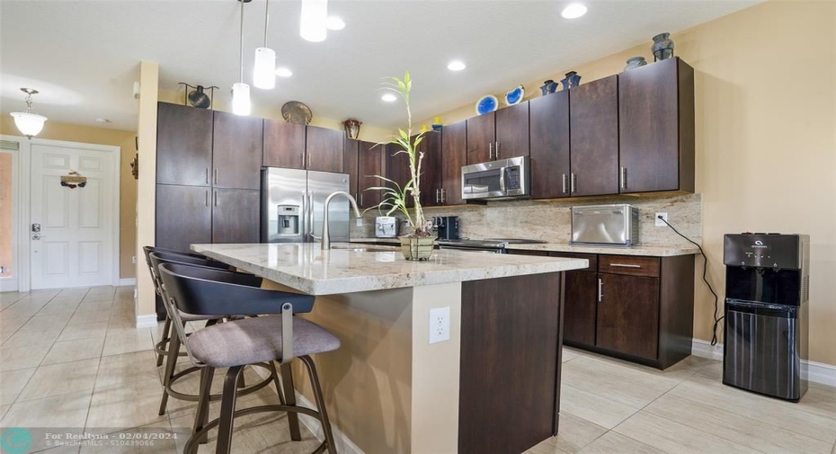 Kitchen island and entryway