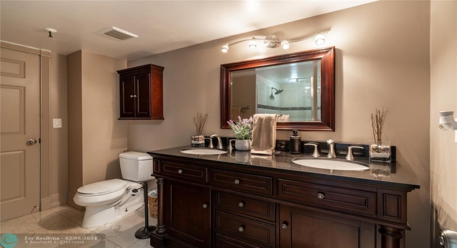 Guest Bath with huge shower and double sinks