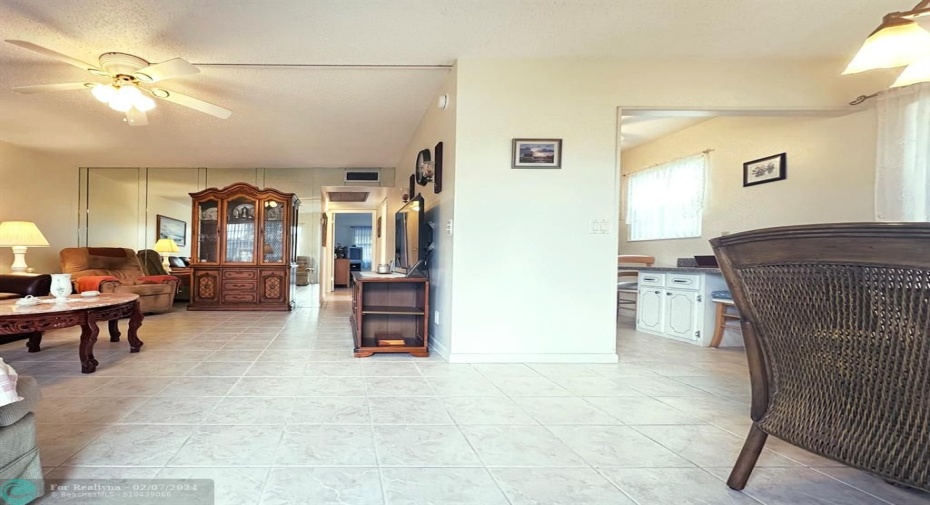 View of Living Area from Front Door Entrance
