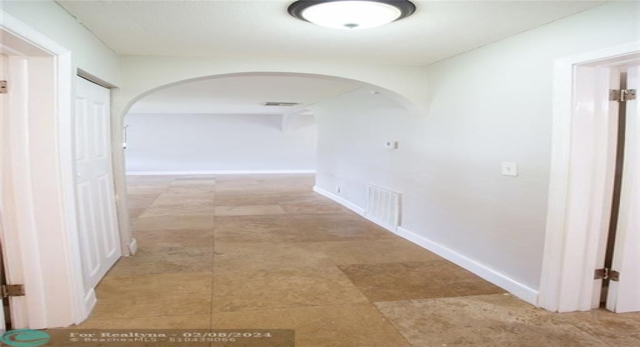 hallway with linen closet