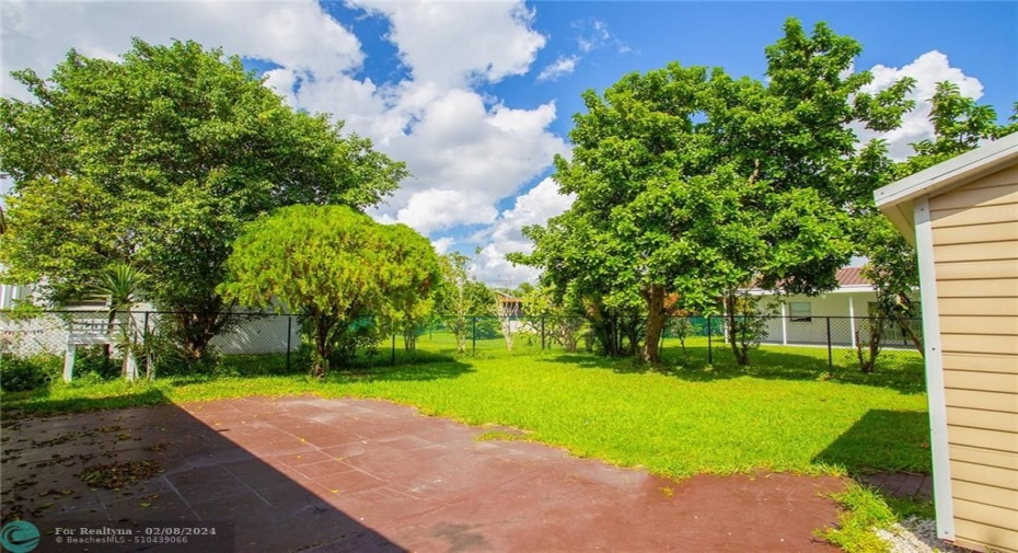 fenced yard