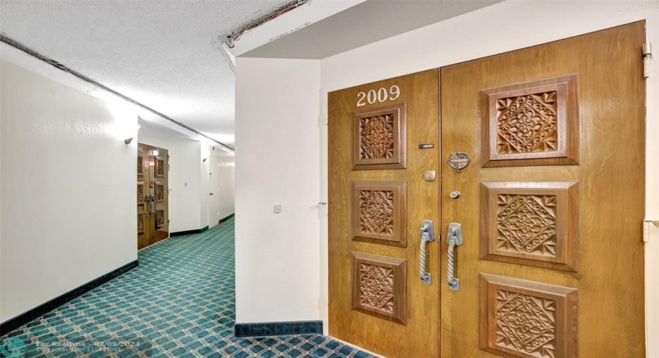 double door entrance into apartment