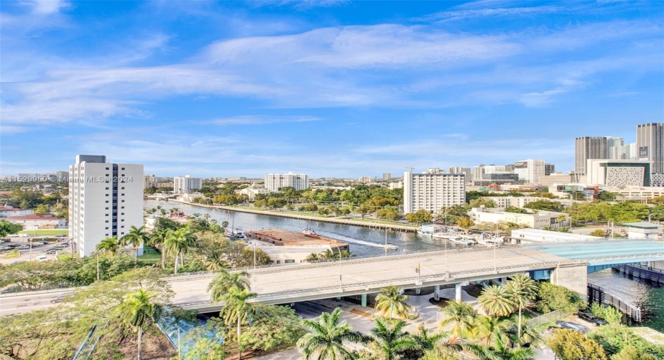 This unit has a beautiful view of the Miami River.