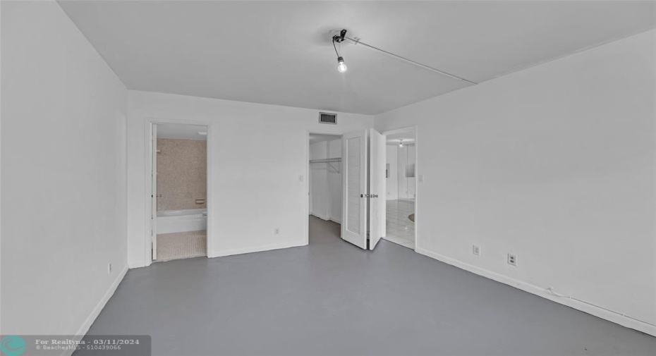 Master bedroom offers a large walk in closet and bathroom ensuite with tub/shower combo