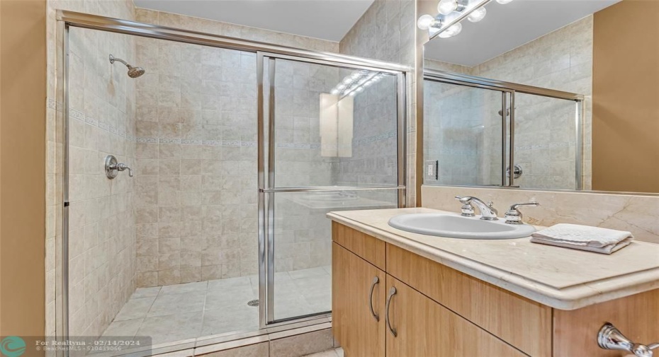 Large shower.