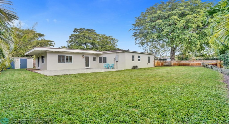 Fully fenced rear yard