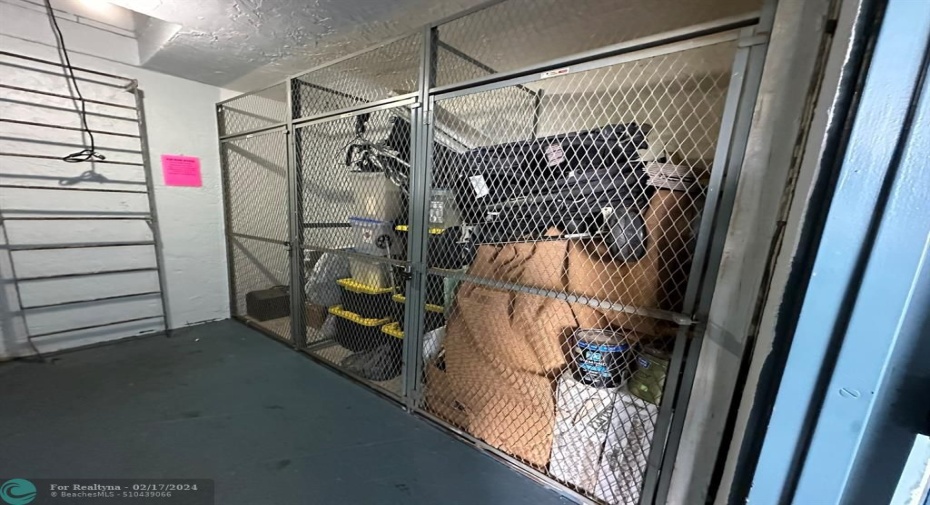 Cage storage for unit 406 on right (on same floor as unit)