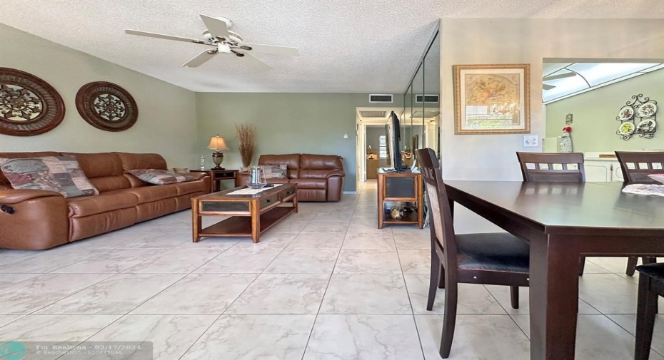 View of Living Space from Front Door Entrance