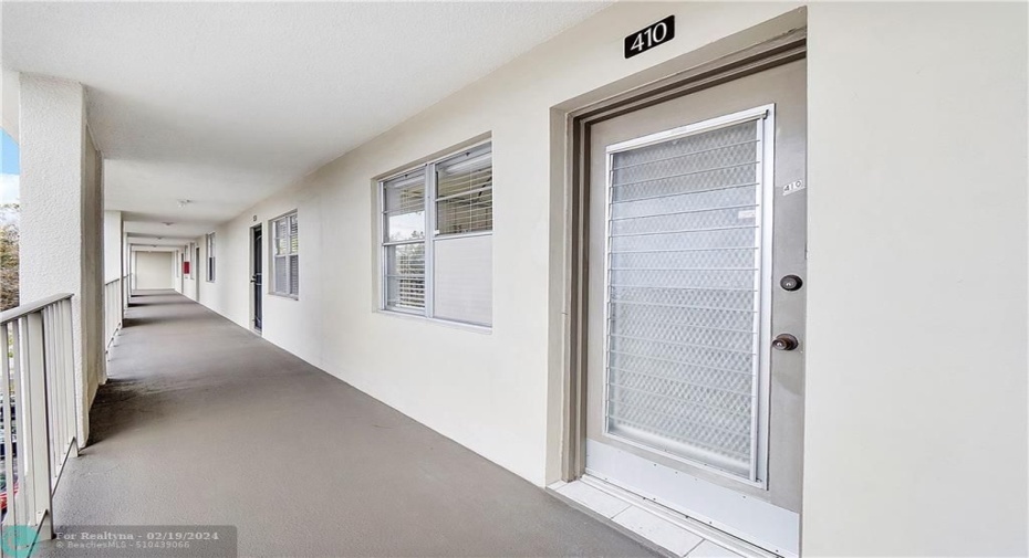 Front door of corner apt 410