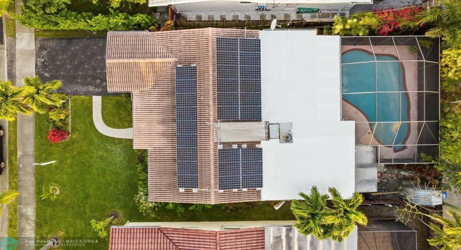 Aerial view of the home.