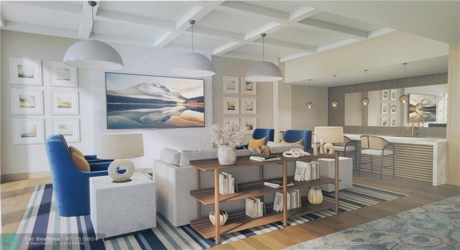 RENDERINGS OF THE LOUNGE AREA CURRENTLY BEING REMODELED WITH ALL ASSESSMENTS PAID BY THE SELLER!