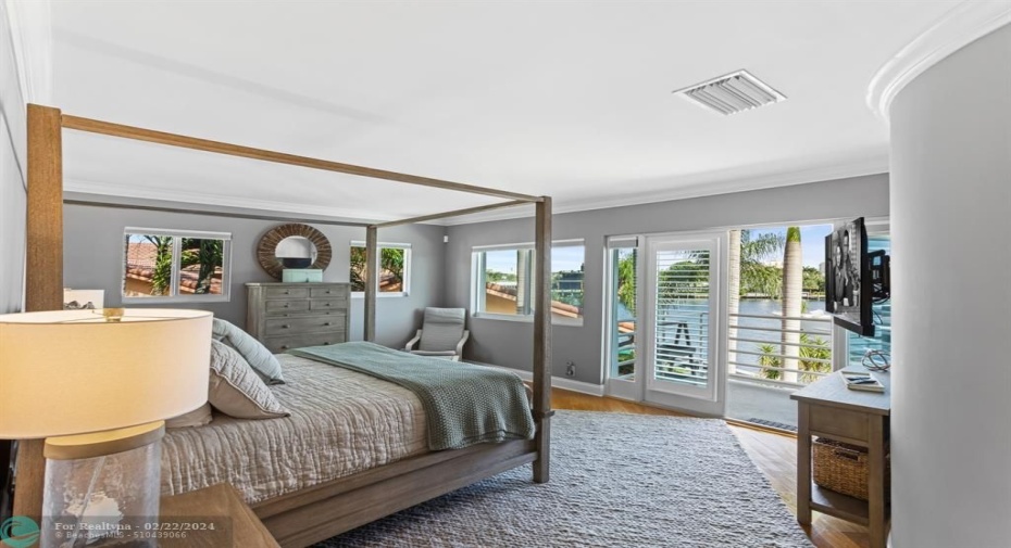 Primary suite with view of the water.