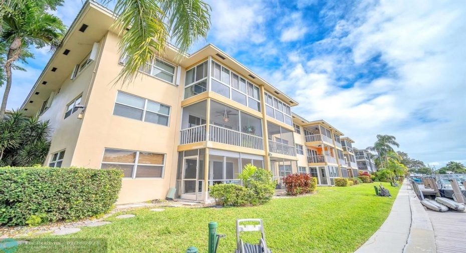 Common area and sea wall walkway to your dock