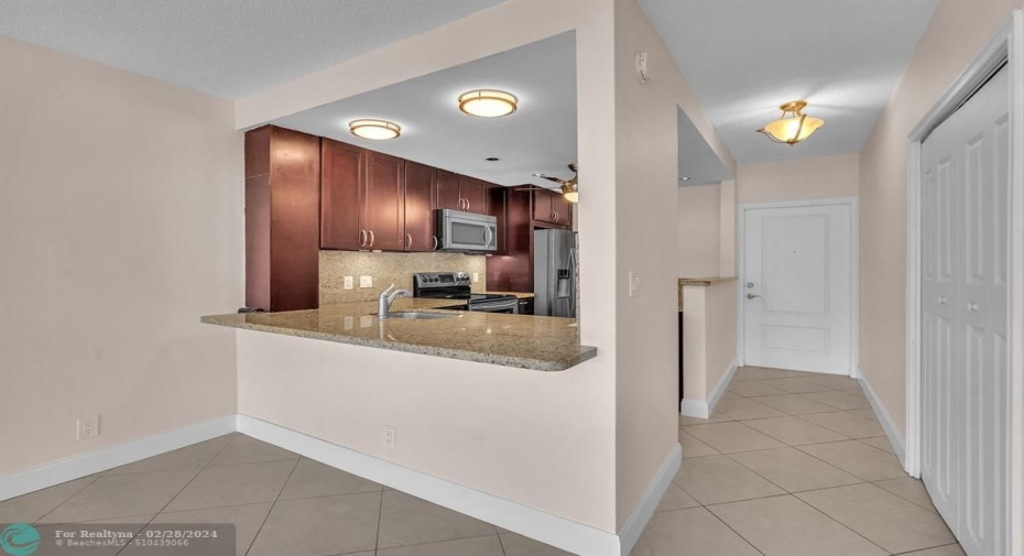 Kitchen opens to your living area