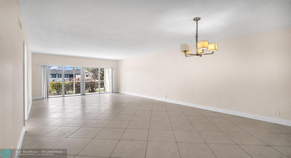 living dining area and tile throughout