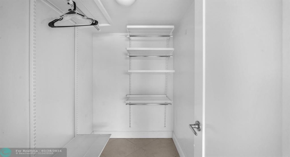 Master bedroom walk in closet