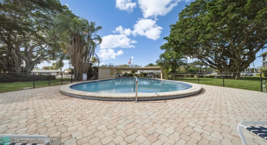 pool looking at the cabana.