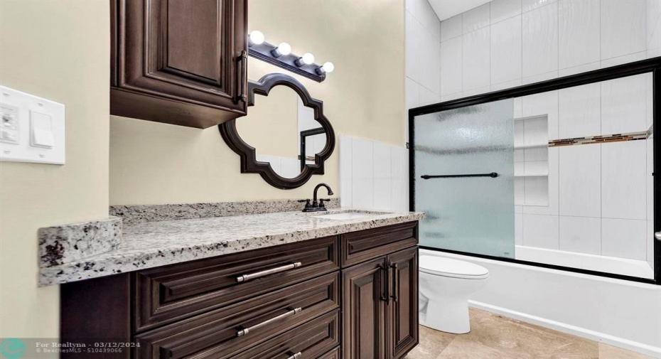Guest -upgraded , granite, lighting, USB exhaust fan w/ lighting and wifi & skylight