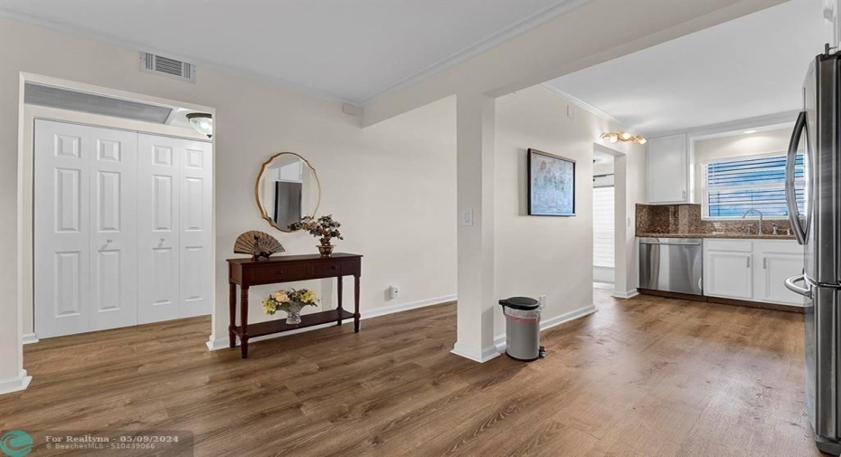 Kitchen with condo entrance view