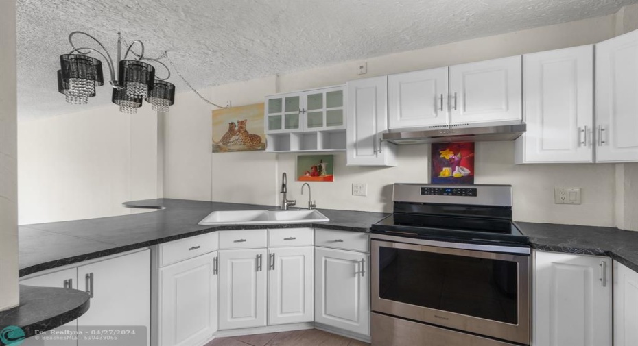 Beautiful white cabinets and Stainless Steel Appliances