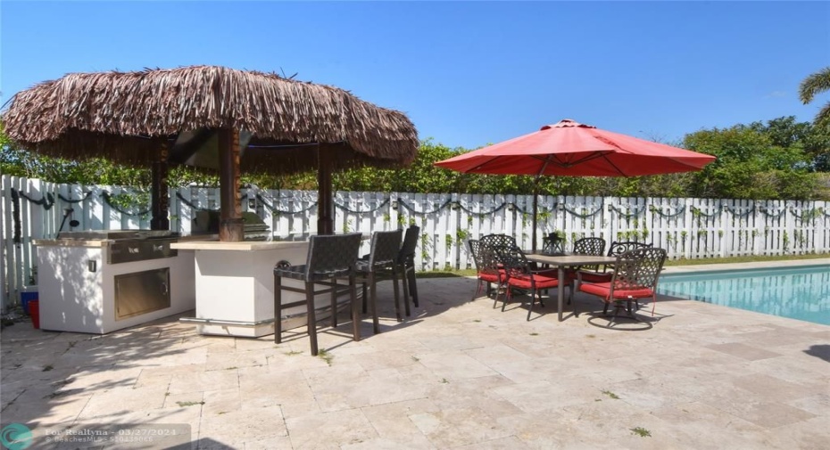 OPEN POOL WITH TIKI BAR
