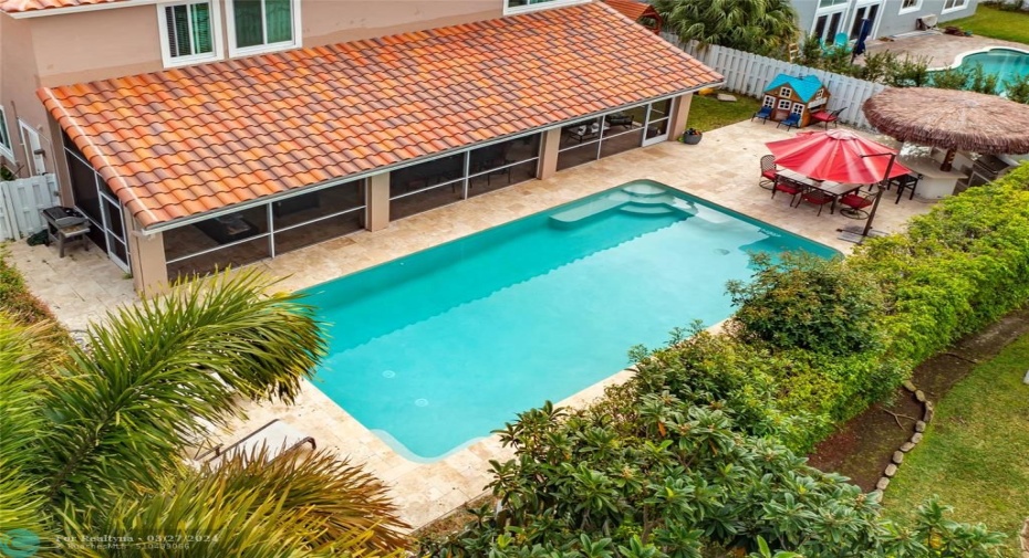 REAR VIEW WITH POOL