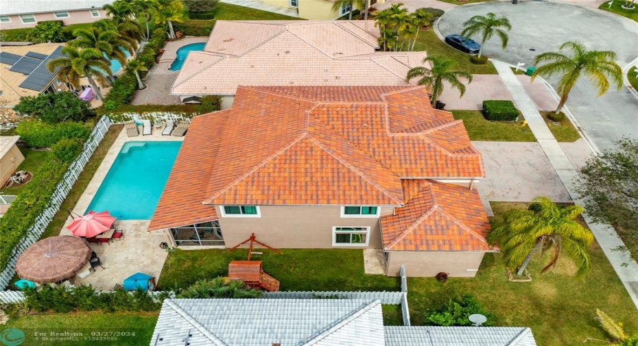 REAR VIEW WITH POOL & SIDE YARD
