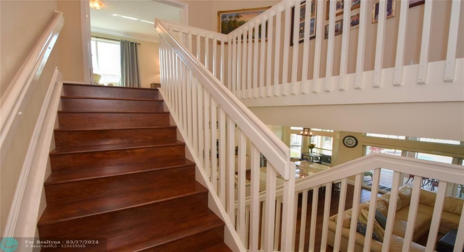 WOOD STAIRWAY WITH LANDINGS