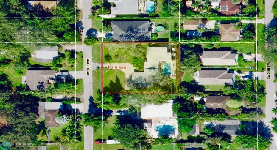Aerial shot of the double lot