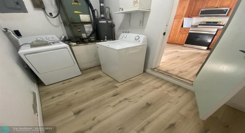 separate laundy/storage room