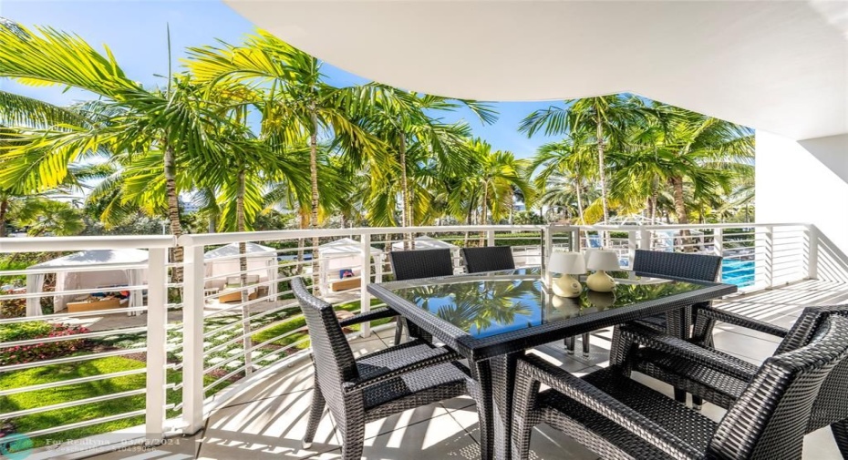 Gorgeous palms surround your full width balcony!