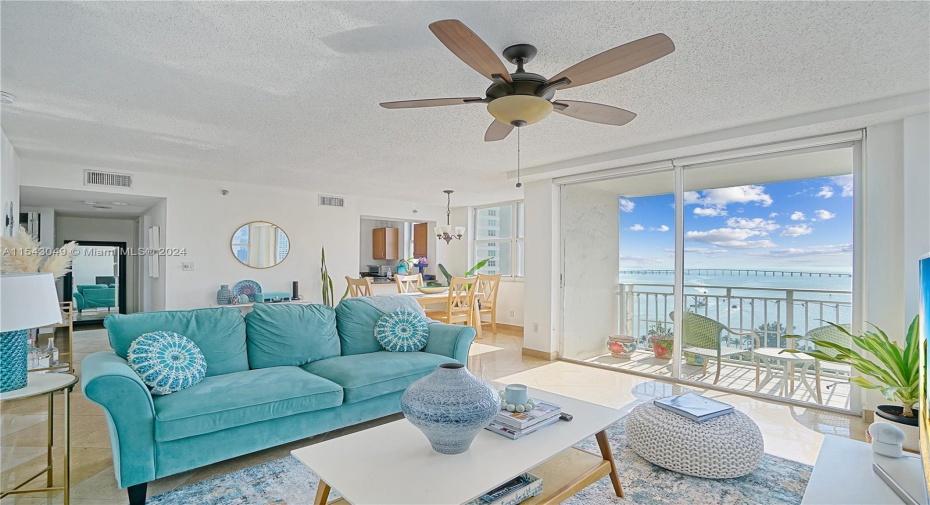 View from Living onto dining room and kitchen

