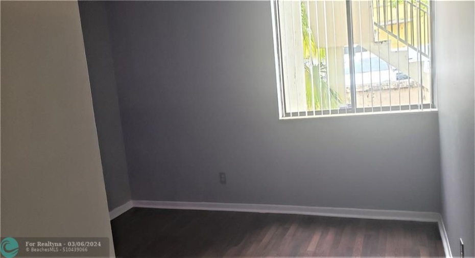 Bedroom 2 window, note only 1 story above, very little staircase traffic
