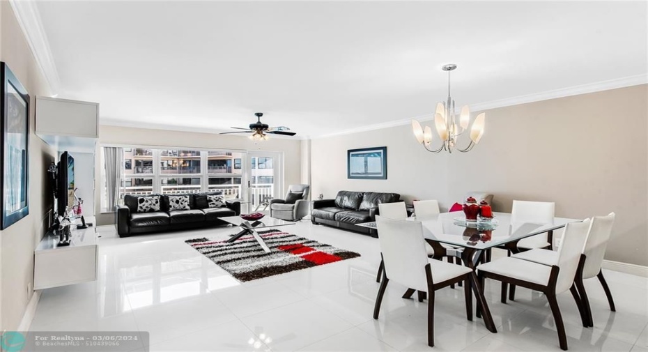 Dining room and living room