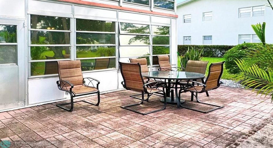 Corner Patio Access to Enclosed Patio