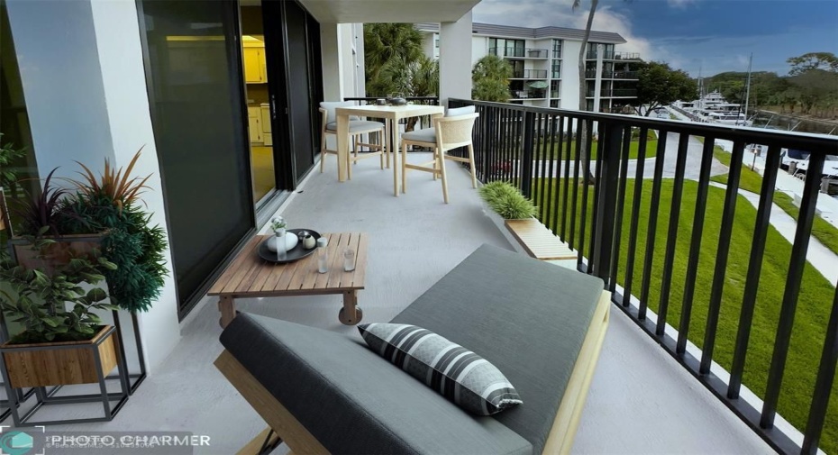 Super spacious wrap around balcony - Virtually Staged