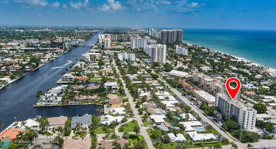 Building between Intracoastal and Ocean