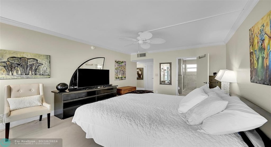 Primary bedroom with king size bed