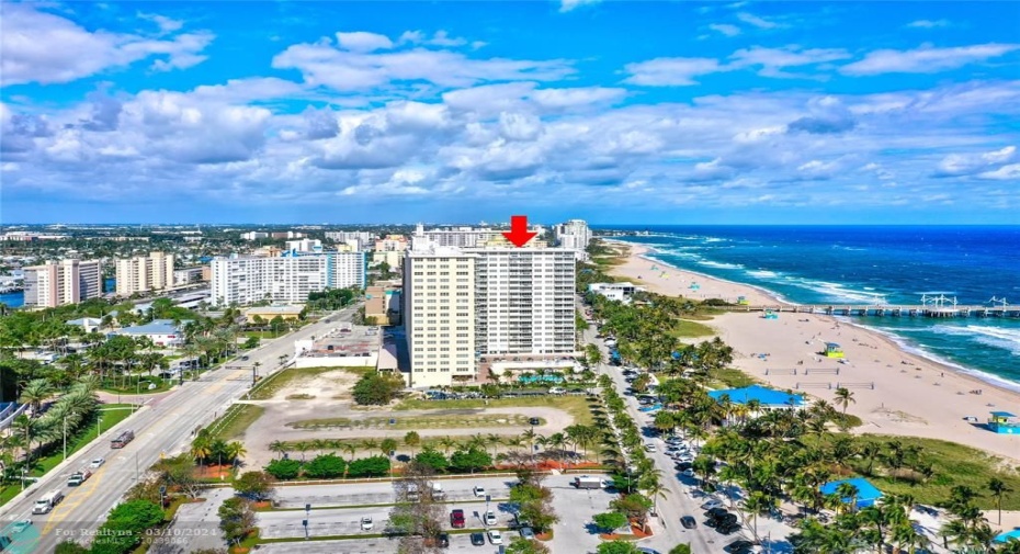 Sea Monarch located on the beach in the center of the new Pompano Beach promenage