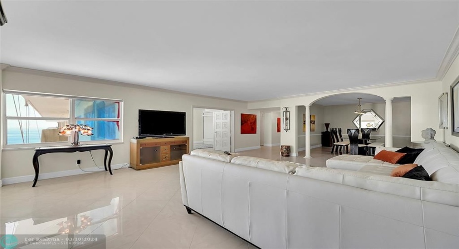 spacious sunny living room