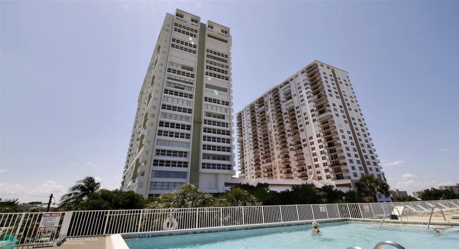 Building exterior with south pool