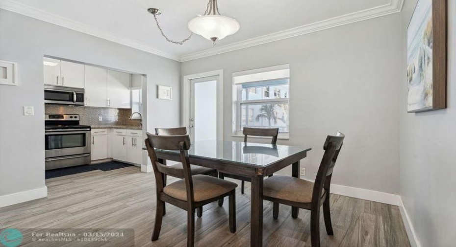 Open to the kitchen