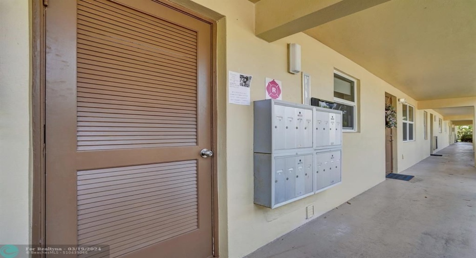 One door down from Laundry, Storage and Mail