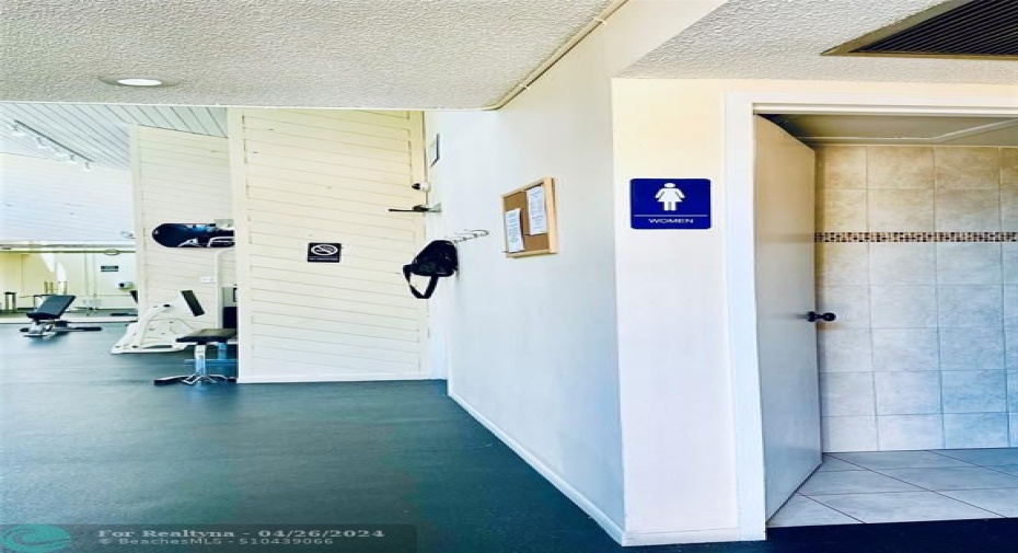 Bathrooms inside fitness center
