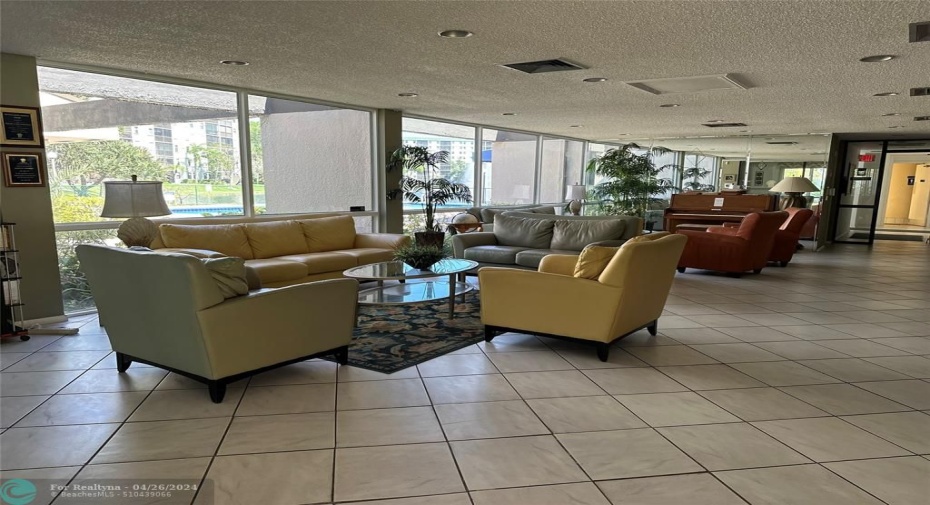 Sitting/meeting area inside clubhouse