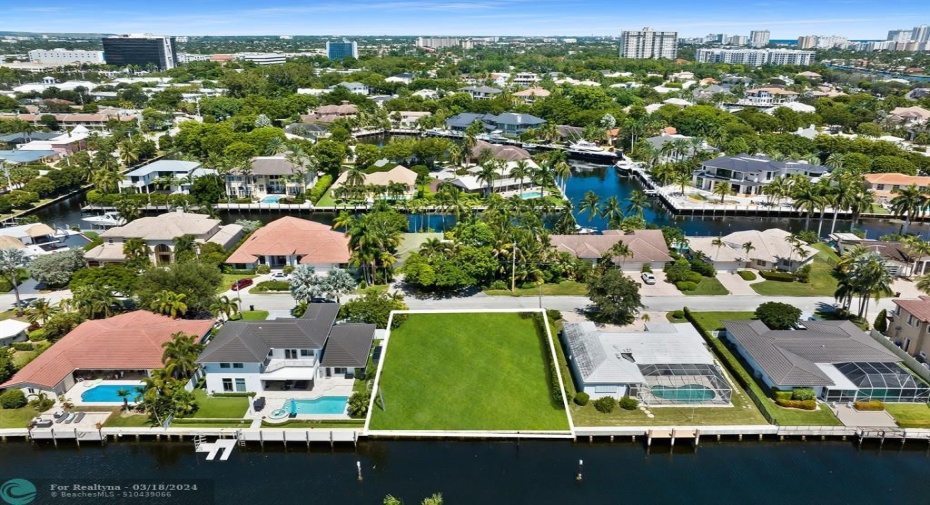 Aerial view looking north